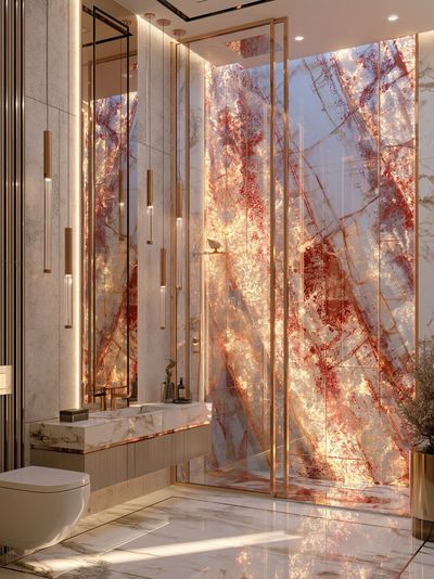 Luxury Marble Bathroom Interior Print. poster