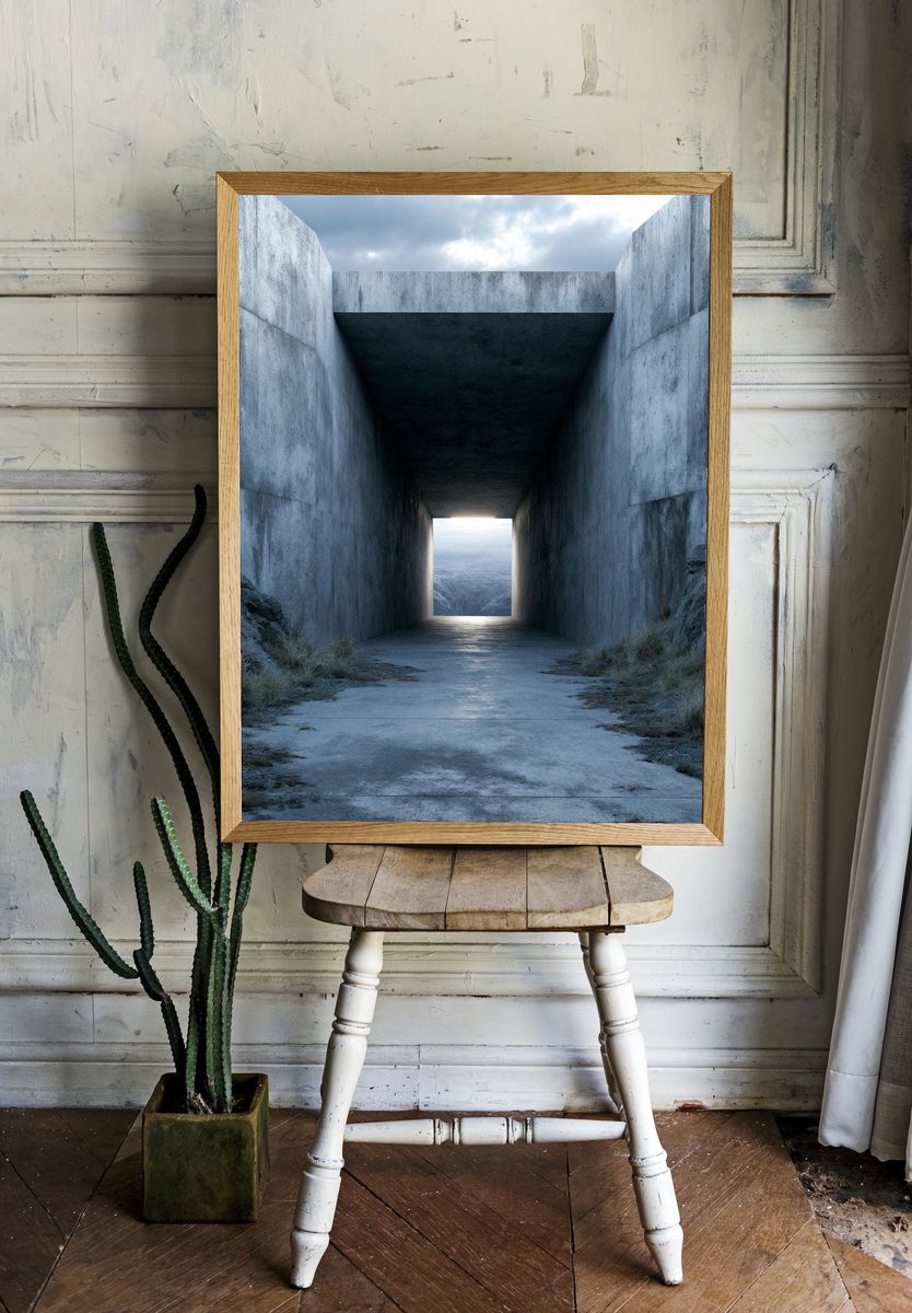 Concrete Passage — Architecture Print. — room view 1