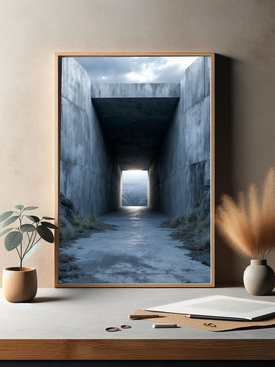 Concrete Passage — Architecture Print. — room view 2