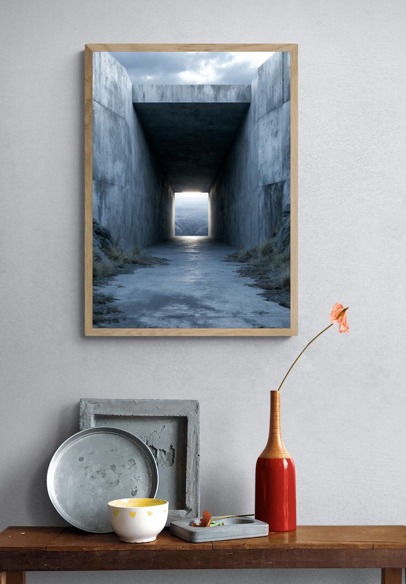 Concrete Passage — Architecture Print. — room view 3