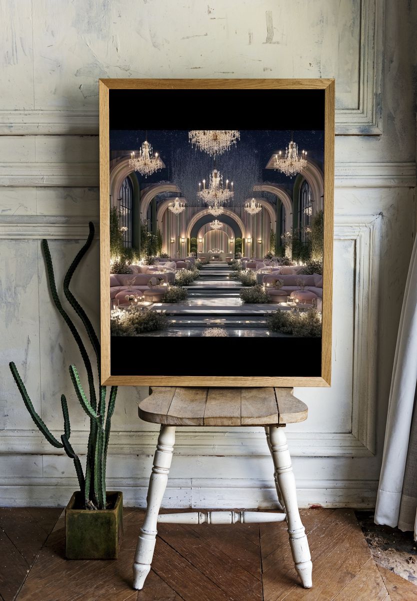 Glamorous Chandeliers Hallway Poster. room preview