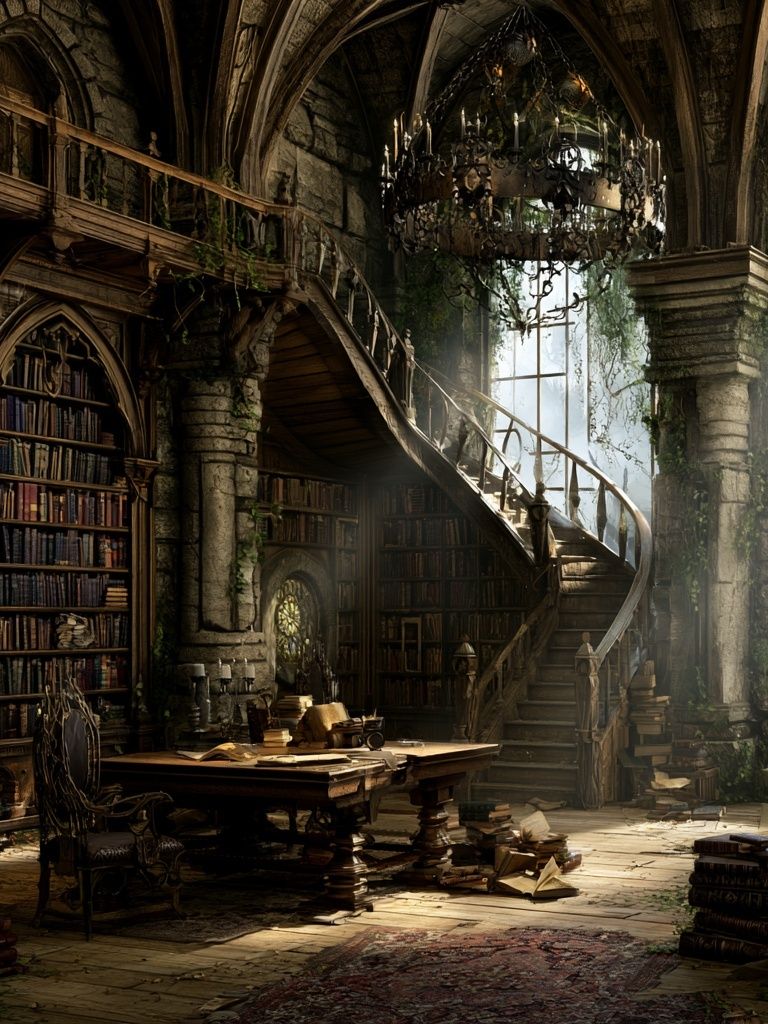 Enchanted Library Interior Print. poster detail