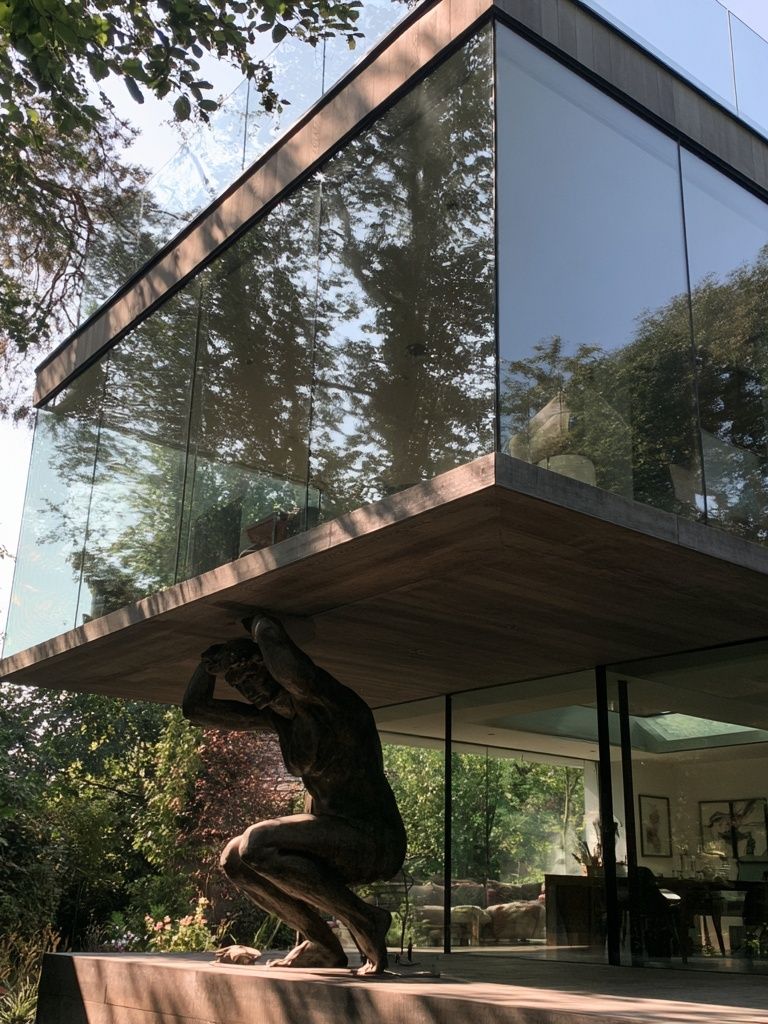 Modern Glass House Photography Poster. poster detail