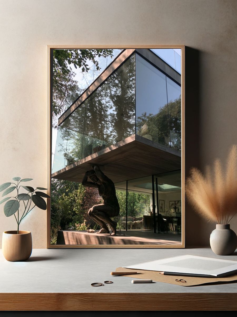 Modern Glass House Photography Poster. — room view 2