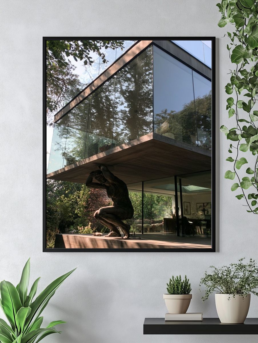 Modern Glass House Photography Poster. — room view 4