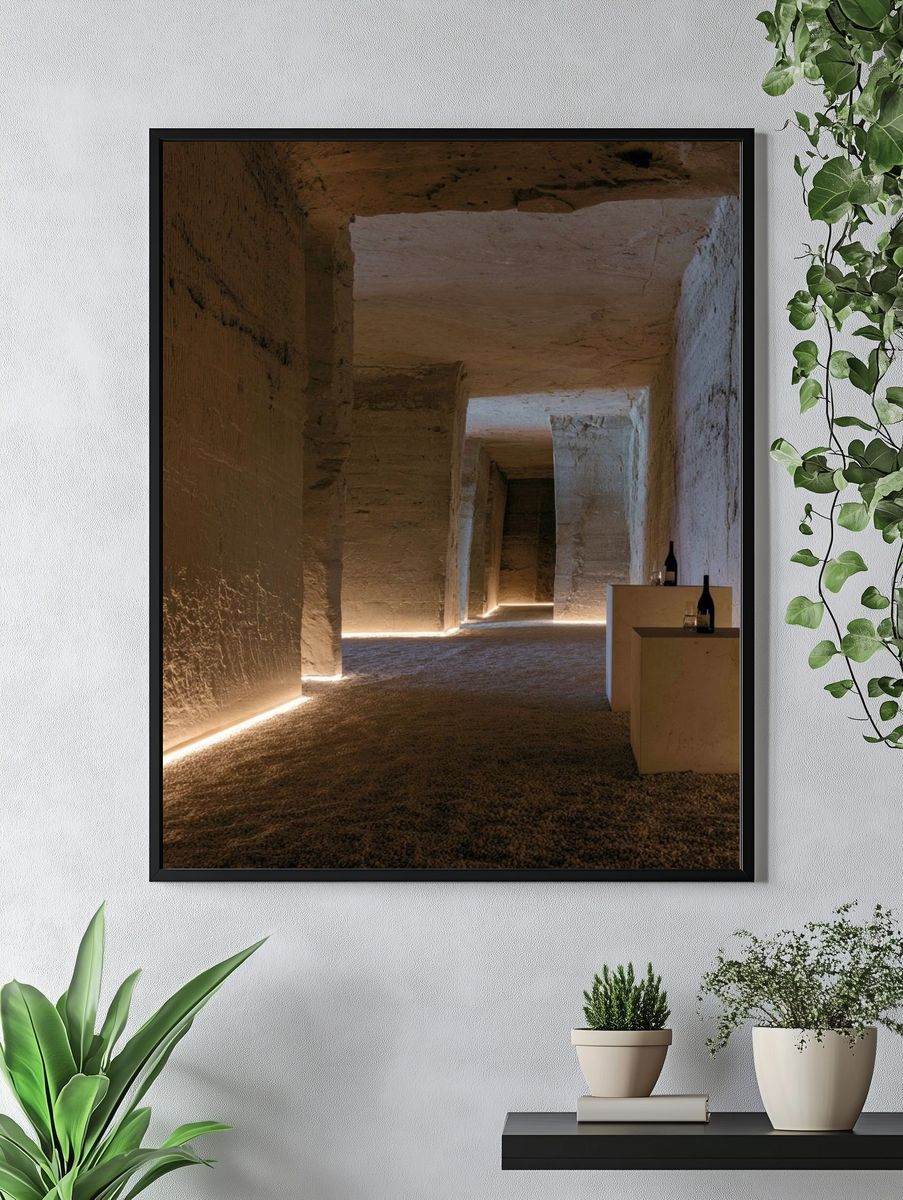Stone Corridor Interior Photography Poster. — room view 4