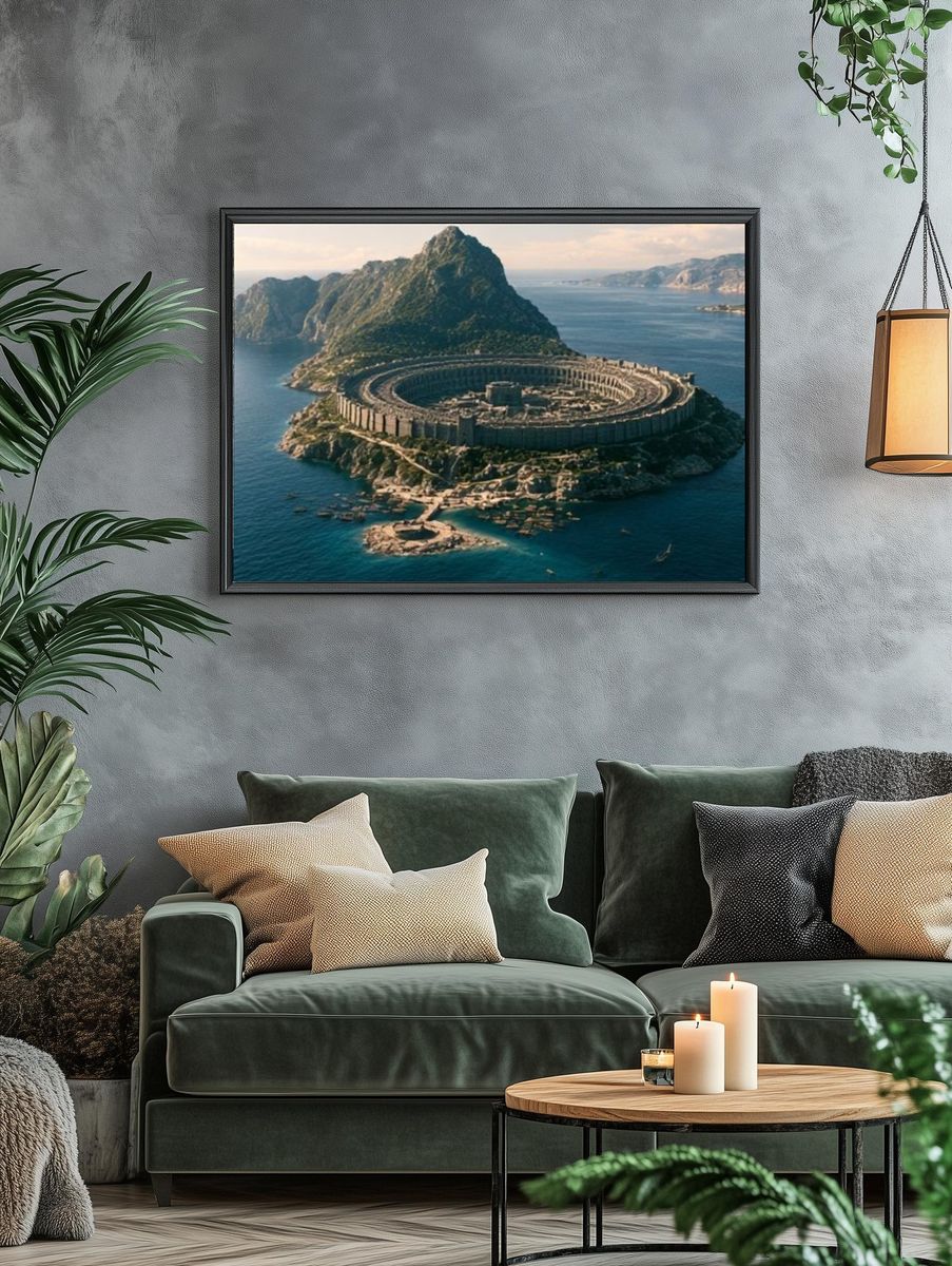 Ancient Island Fortress Photography Poster. — room view 4