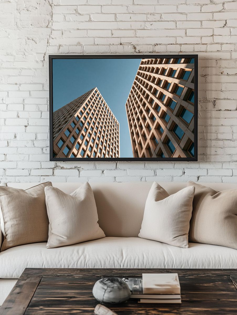 Modern Twin Towers Architecture Poster. — room view 1