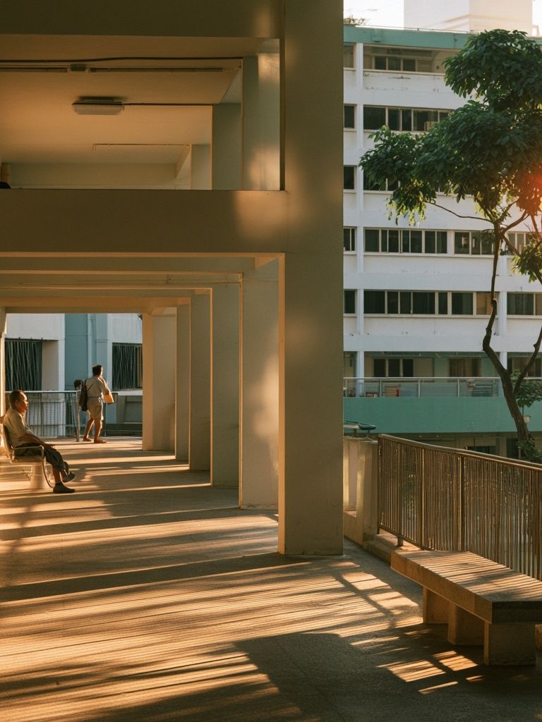 Sunlit Corridor Architecture Poster. poster — architecture art