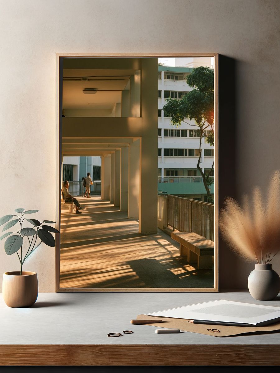 Sunlit Corridor Architecture Poster. — room view 2