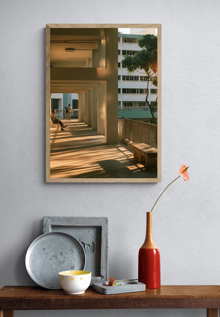 Sunlit Corridor Architecture Poster. — room view 3