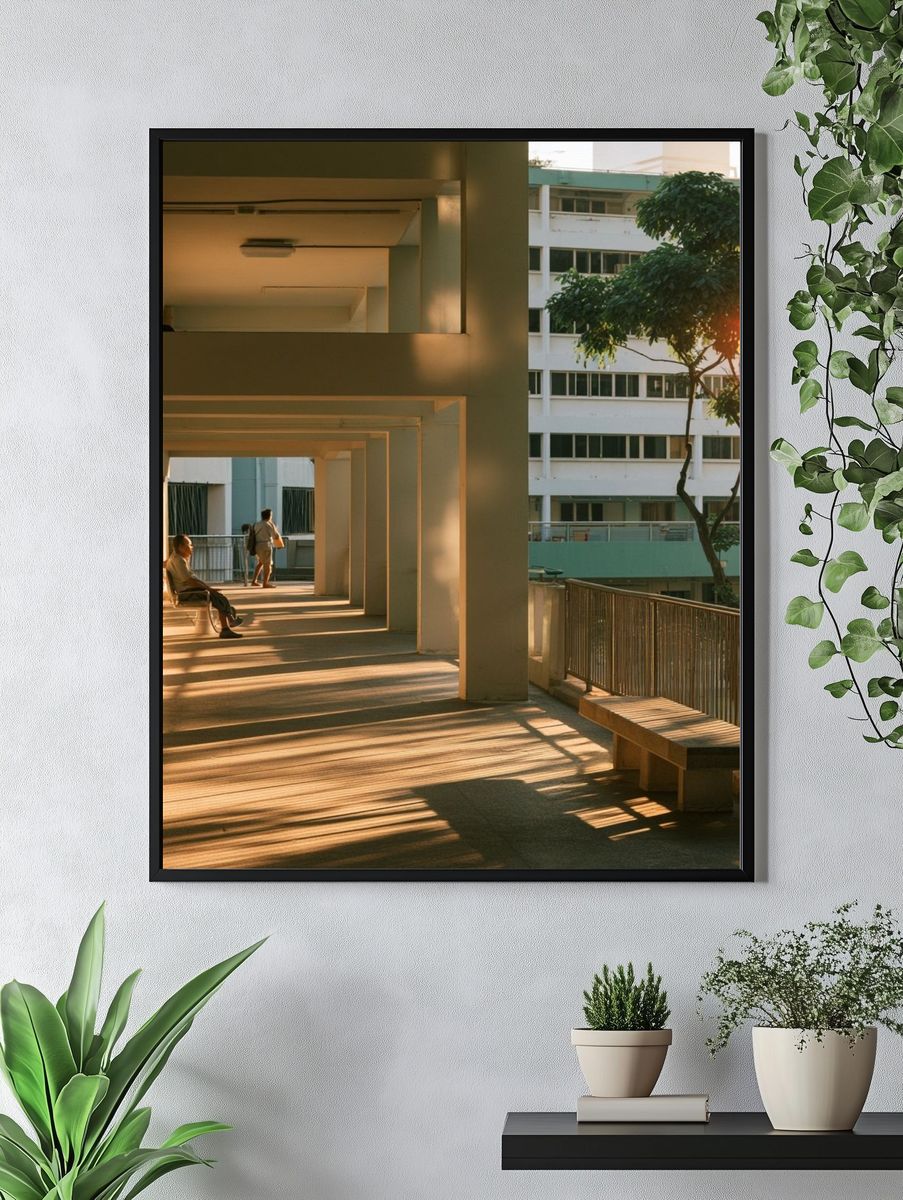 Sunlit Corridor Architecture Poster. — room view 4