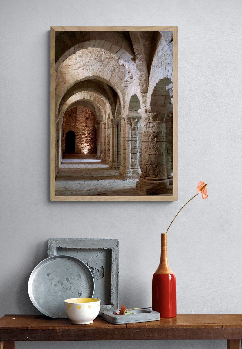 Romanesque Stone Archway Photography Poster. — room view 3