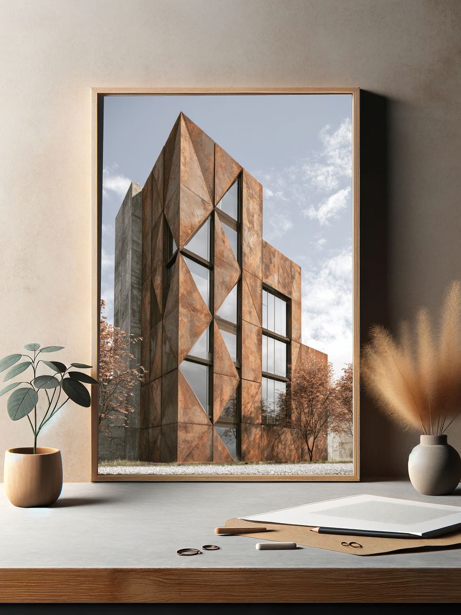 Rustic Modern Building Photography Poster. — room view 2