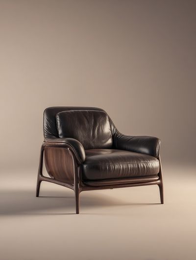 Modern Leather Lounge Chair Print.