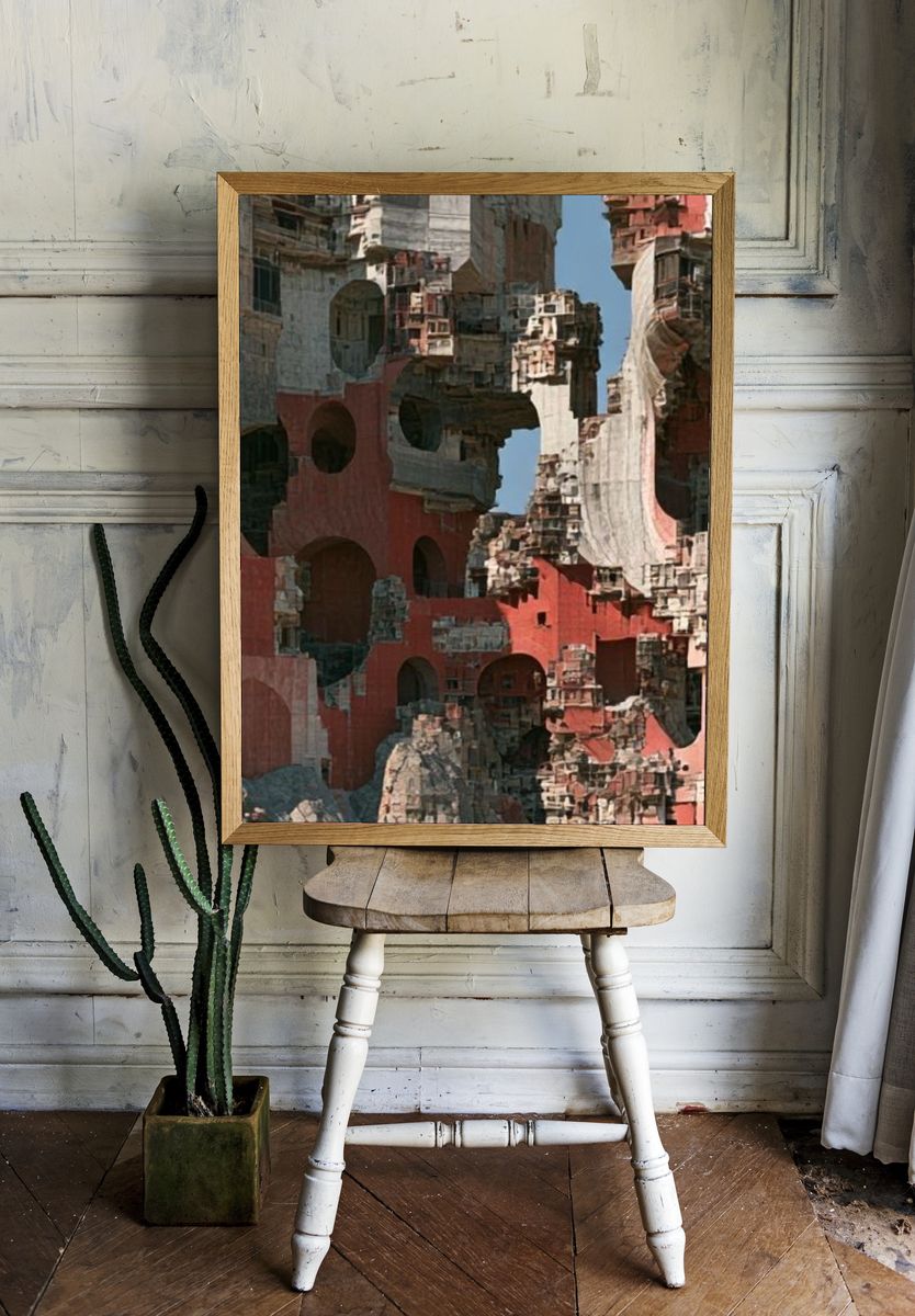 Abstract Canyon Architecture Poster. room preview