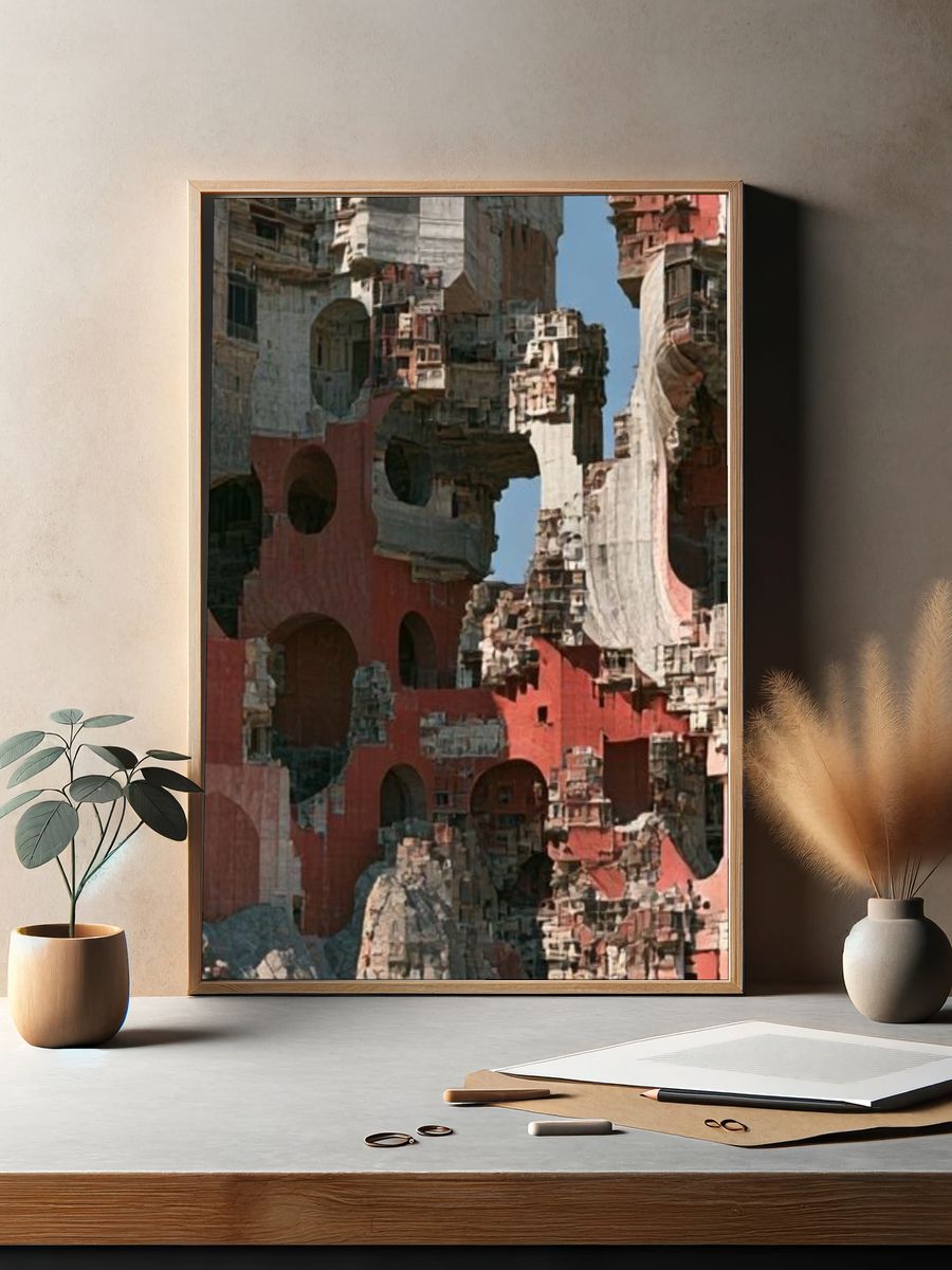 Abstract Canyon Architecture Poster. — room view 2