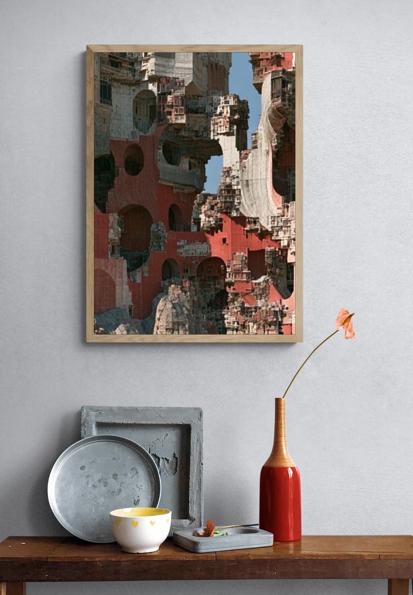 Abstract Canyon Architecture Poster. — room view 3