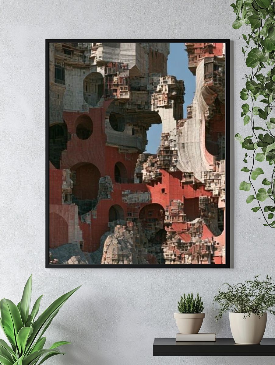 Abstract Canyon Architecture Poster. — room view 4