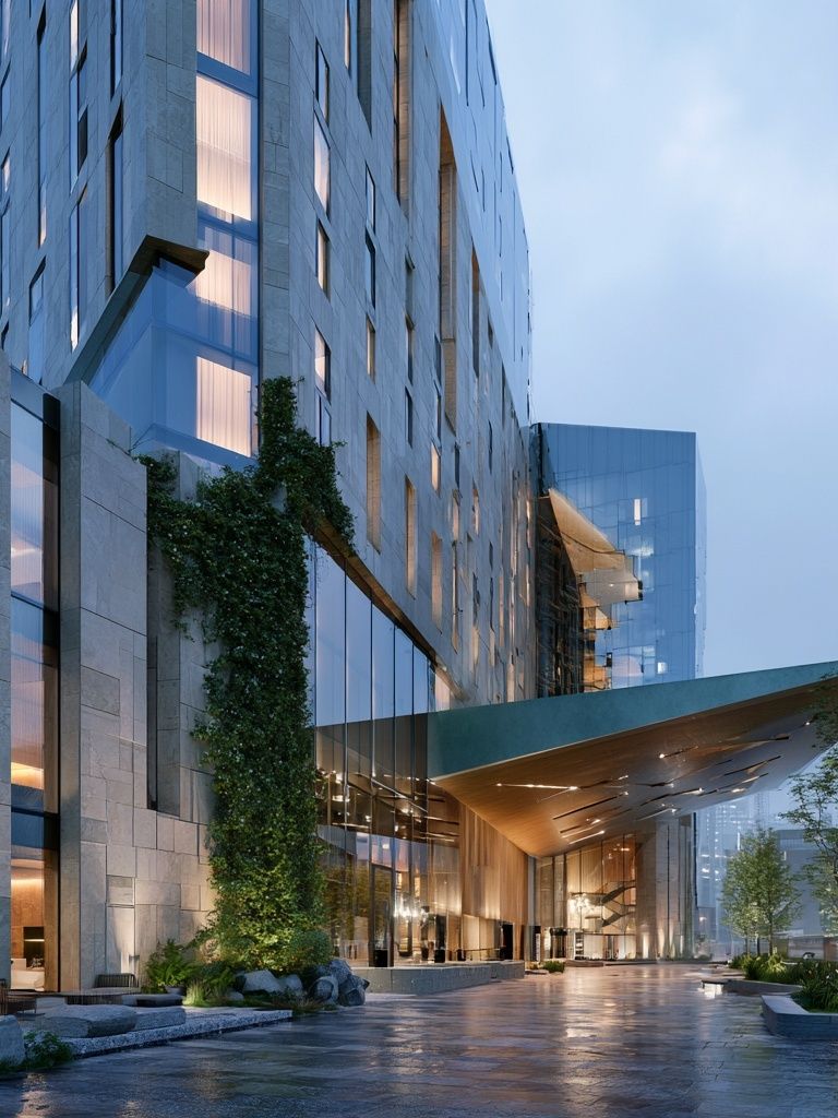 Modern Hotel Exterior Photography Poster. poster — architecture art