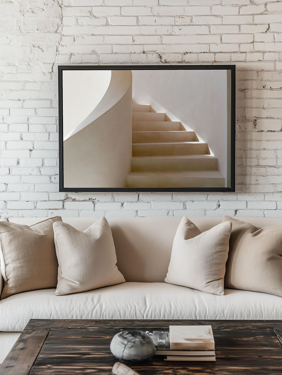 Minimalist Staircase Interior Print. — room view 1