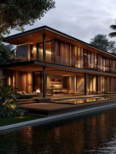 Modern Tropical Villa Architecture Poster. poster