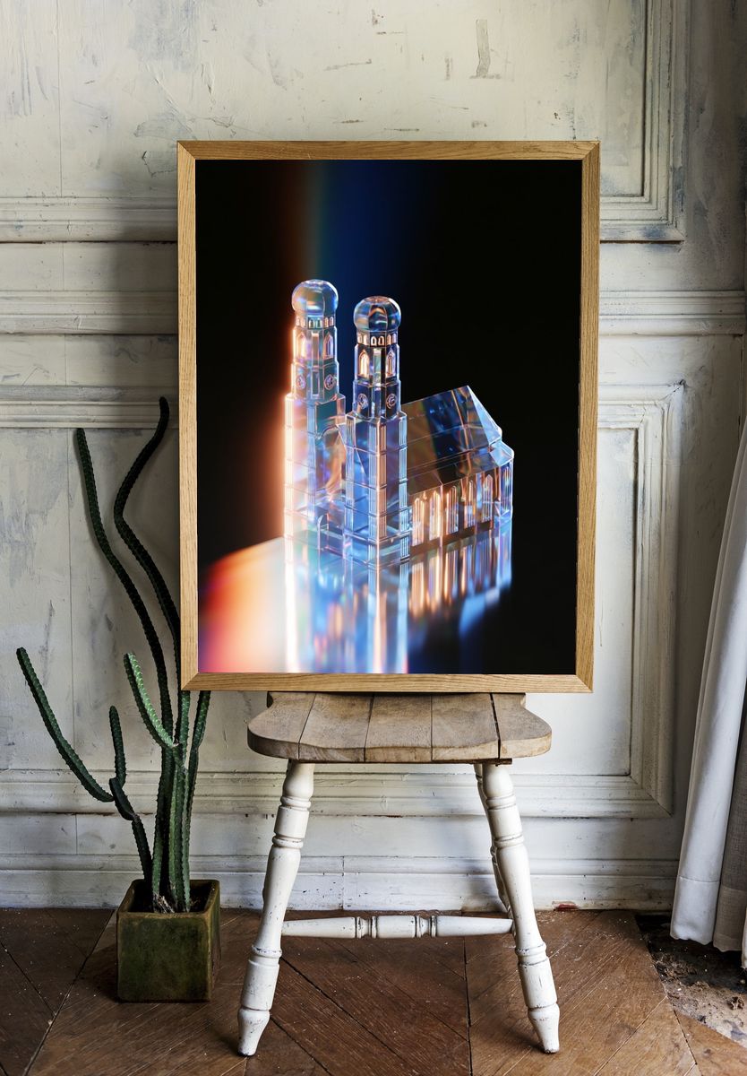 Crystal Cathedral Digital Art Print. room preview
