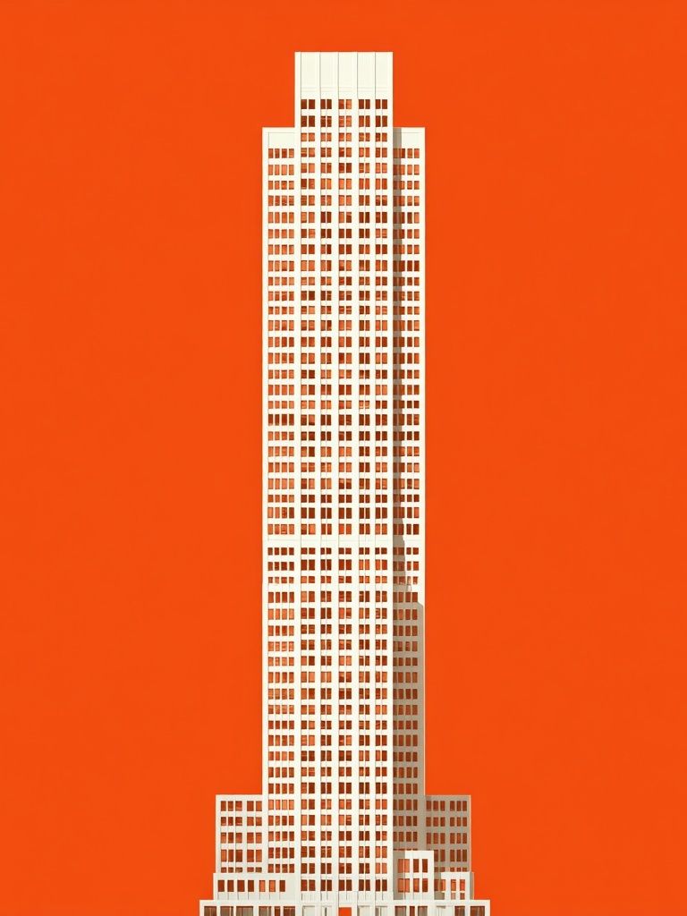 Orange Skyscraper Minimalist Poster. poster — architecture art