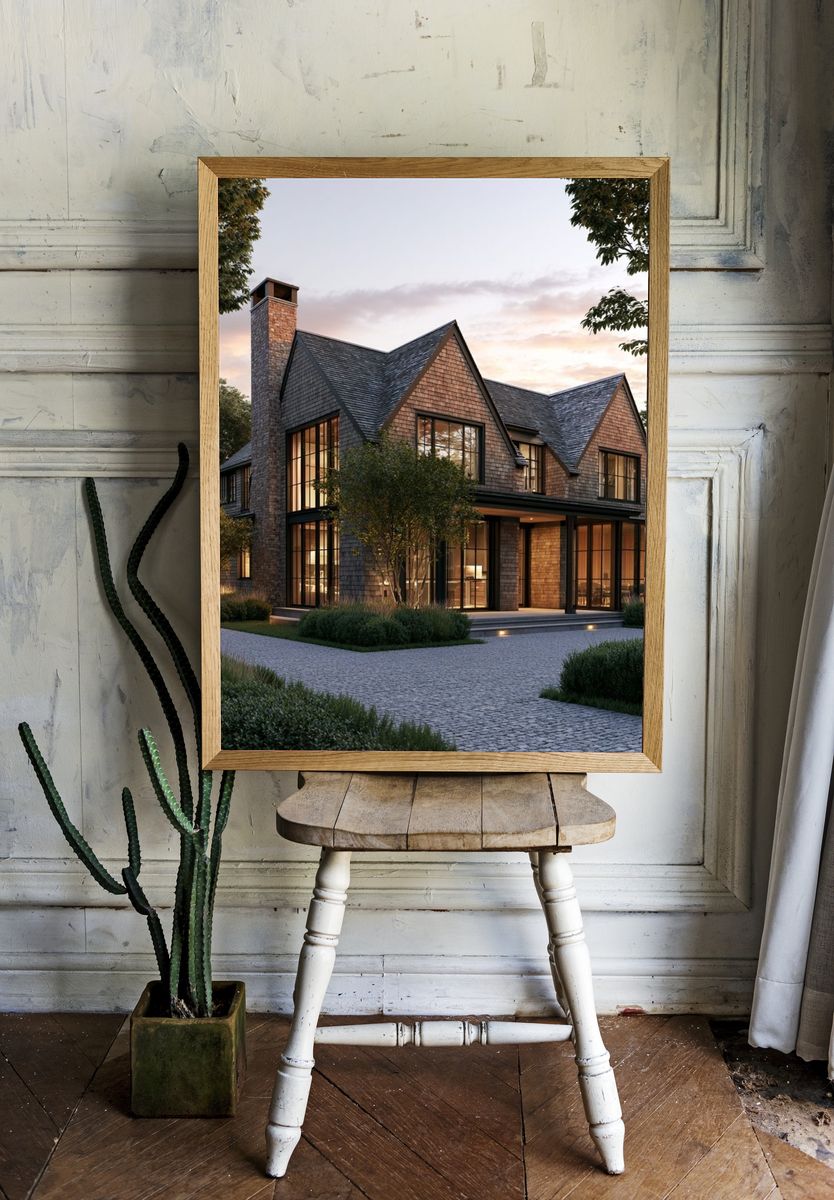 Modern Cottage House Photography Poster. — room view 1