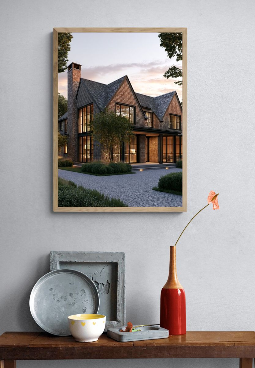 Modern Cottage House Photography Poster. — room view 3
