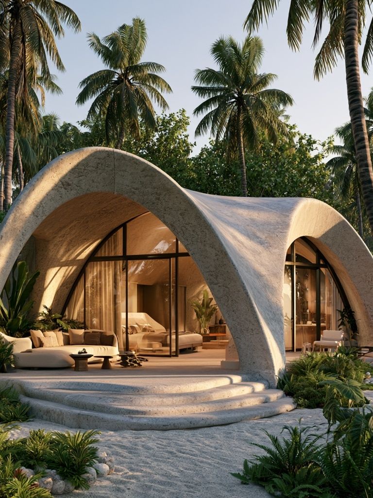Tropical Arch Villa Photography Poster. poster detail