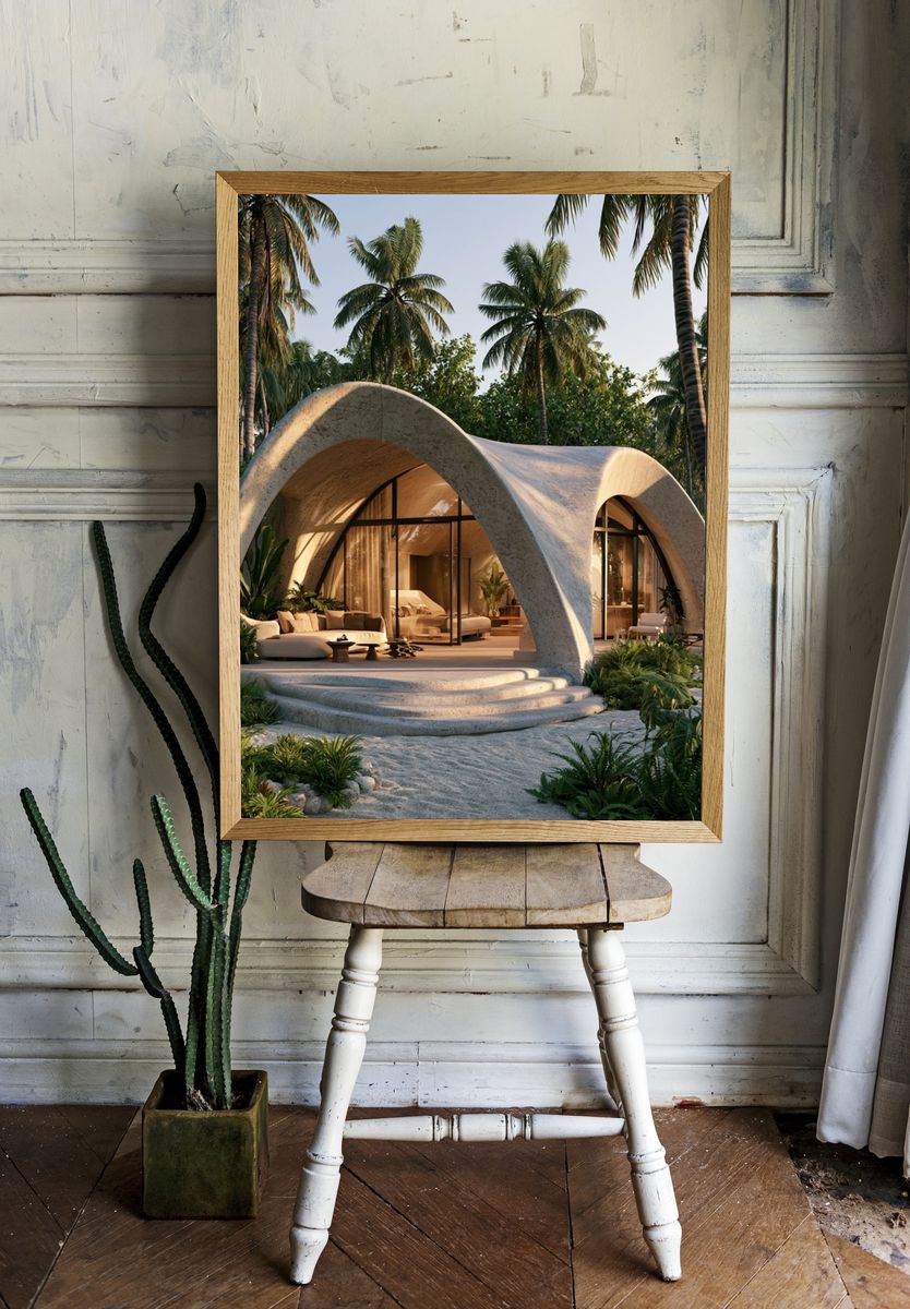 Tropical Arch Villa Photography Poster. — room view 1