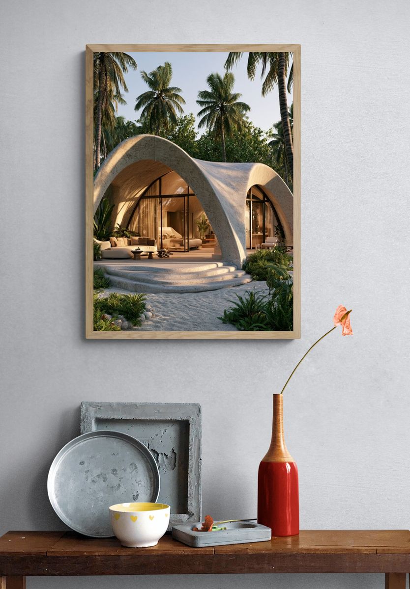 Tropical Arch Villa Photography Poster. — room view 3