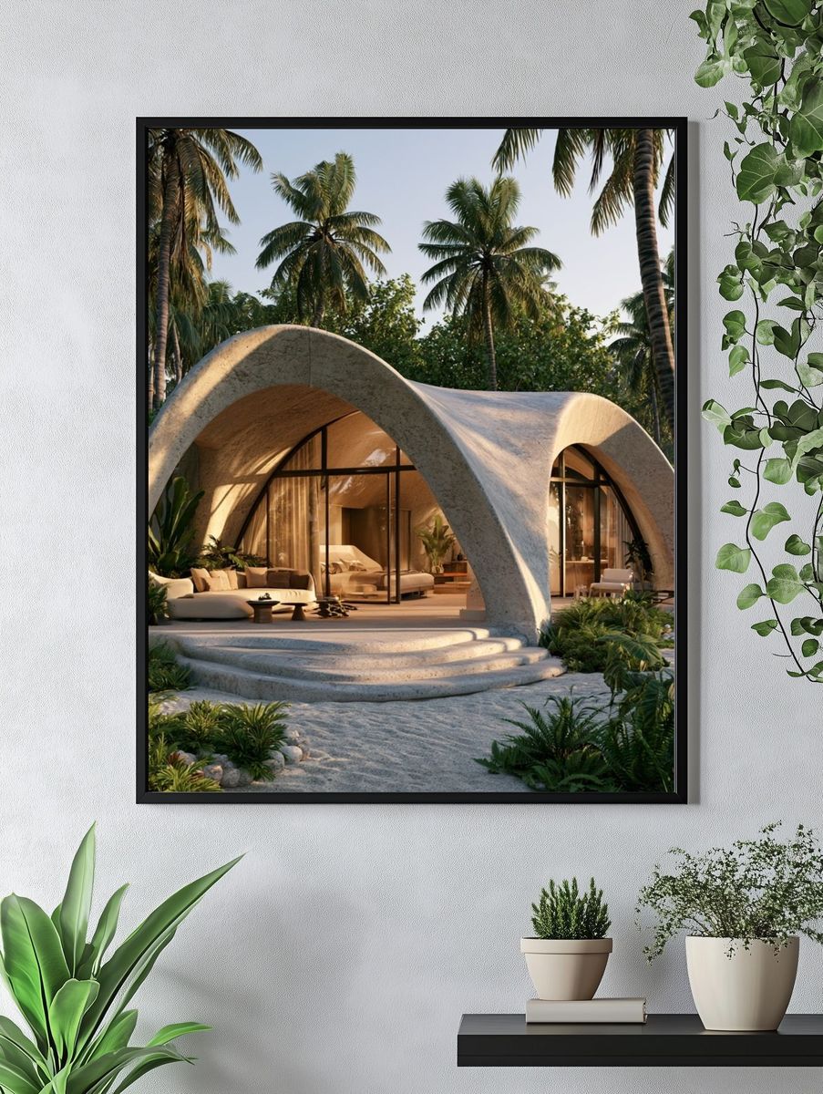 Tropical Arch Villa Photography Poster. — room view 4