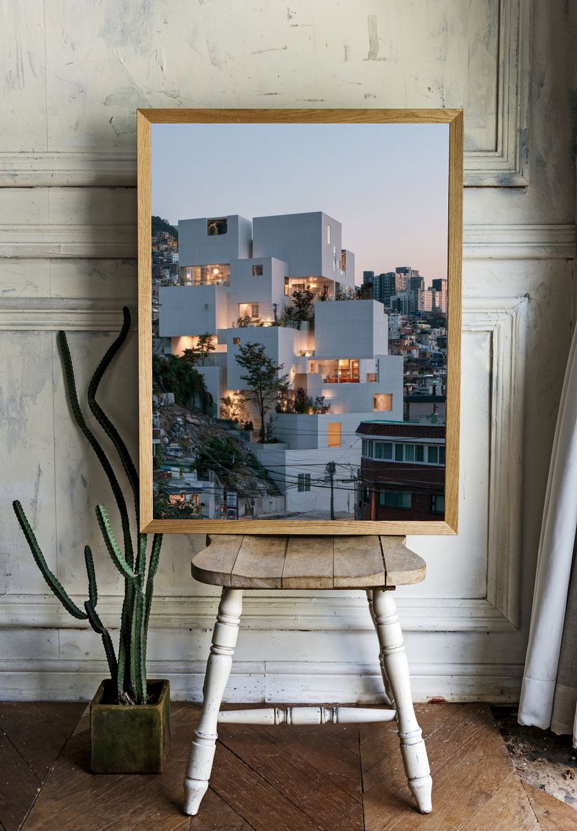 Modern Hillside Architecture Poster. — room view 1