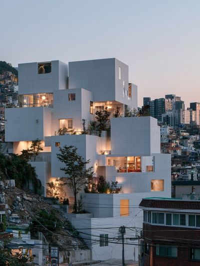 Modern Hillside Architecture Poster. poster