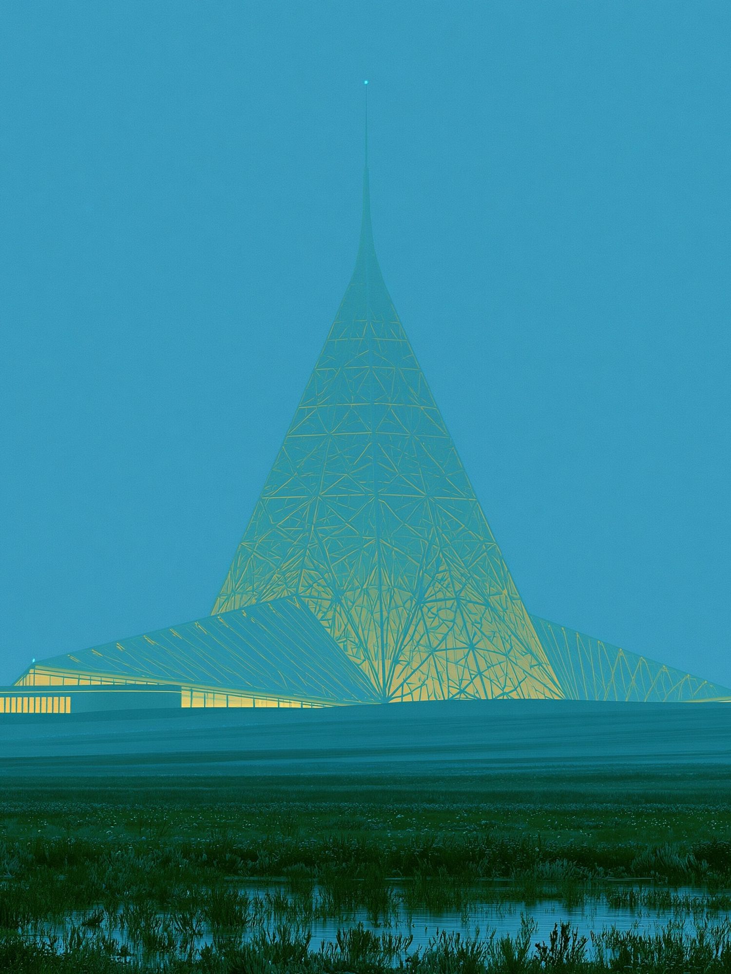 Futuristic Tower Landscape Print. poster detail