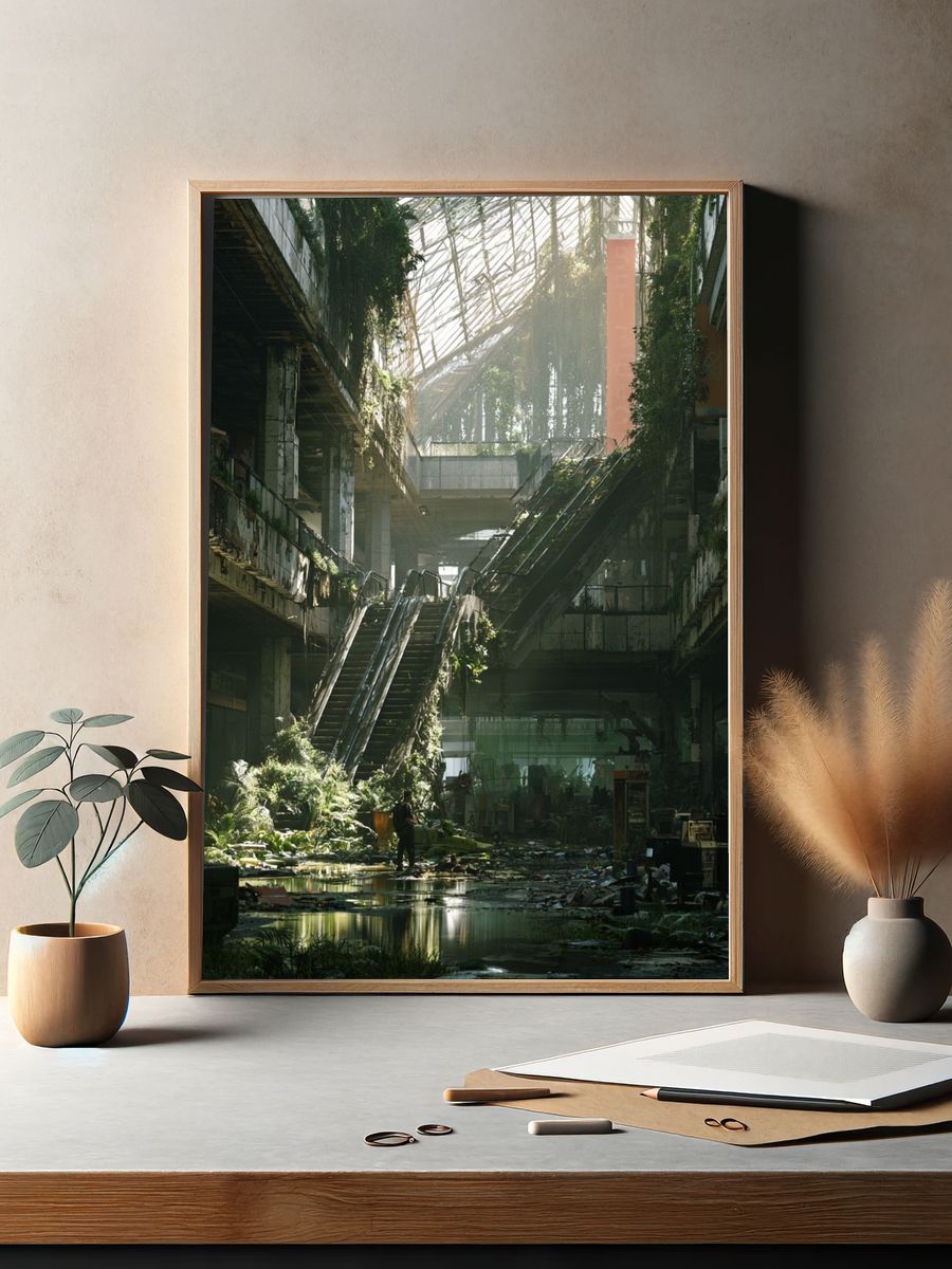 Overgrown Atrium Ruins Poster. — room view 2