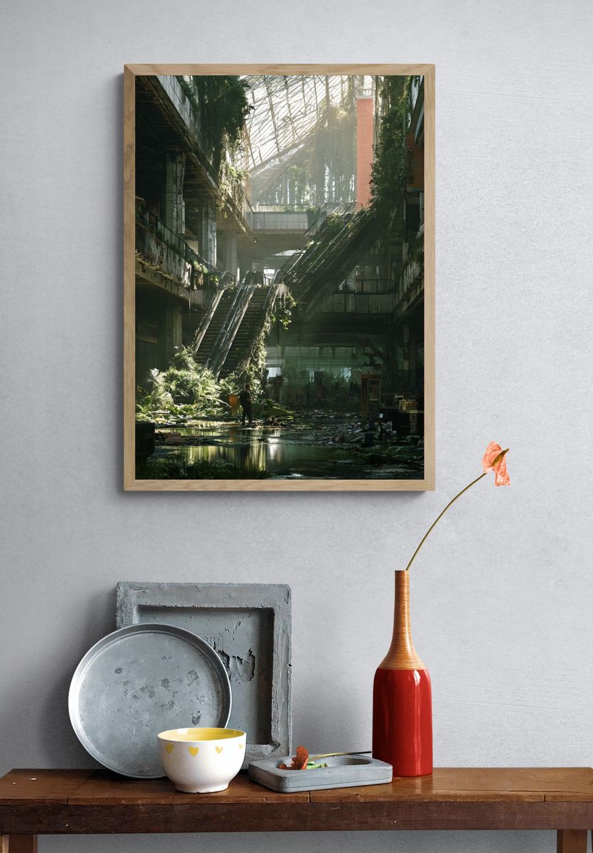 Overgrown Atrium Ruins Poster. — room view 3