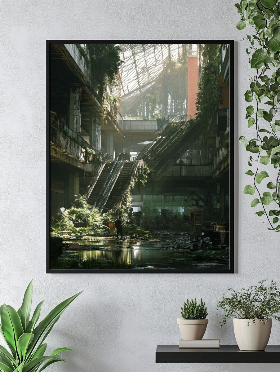 Overgrown Atrium Ruins Poster. — room view 4