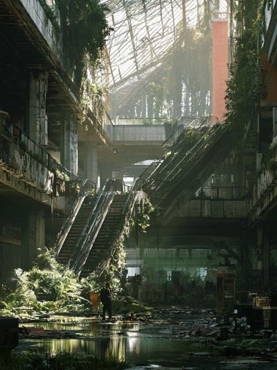 Overgrown Atrium Ruins Poster.