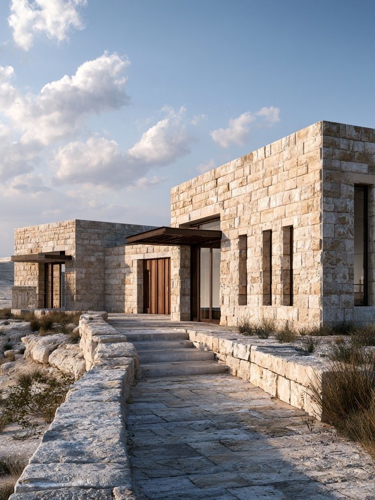 Desert Stone House Photography Poster. poster detail