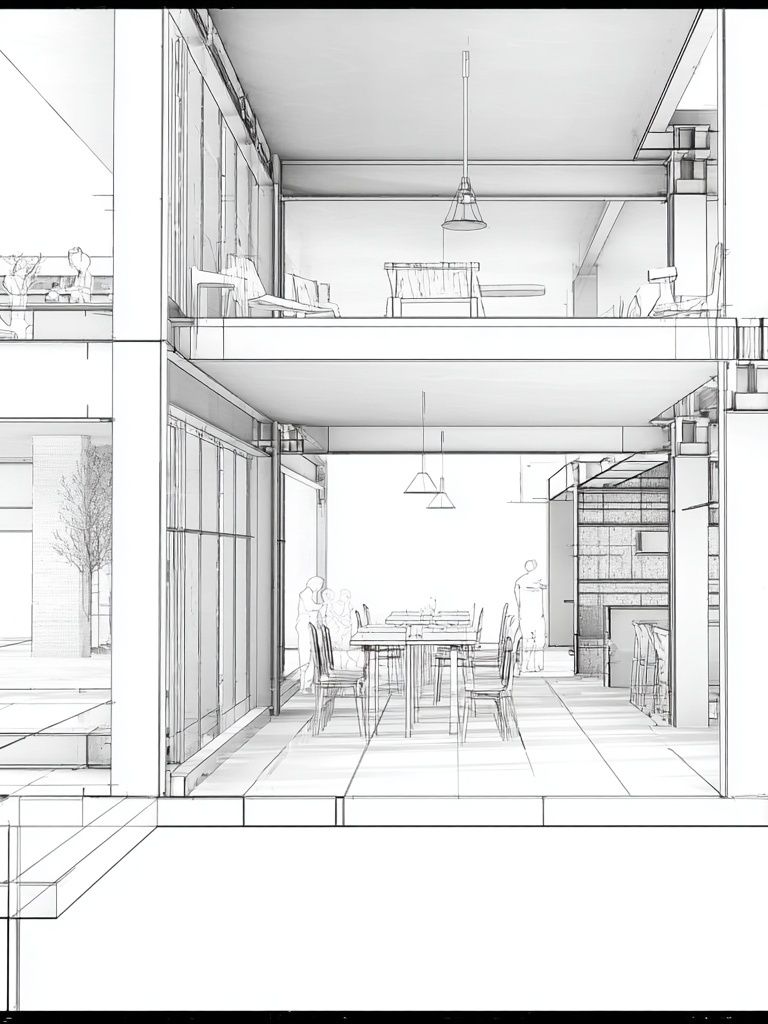 Modern Interior Sketch Poster. poster — architecture art