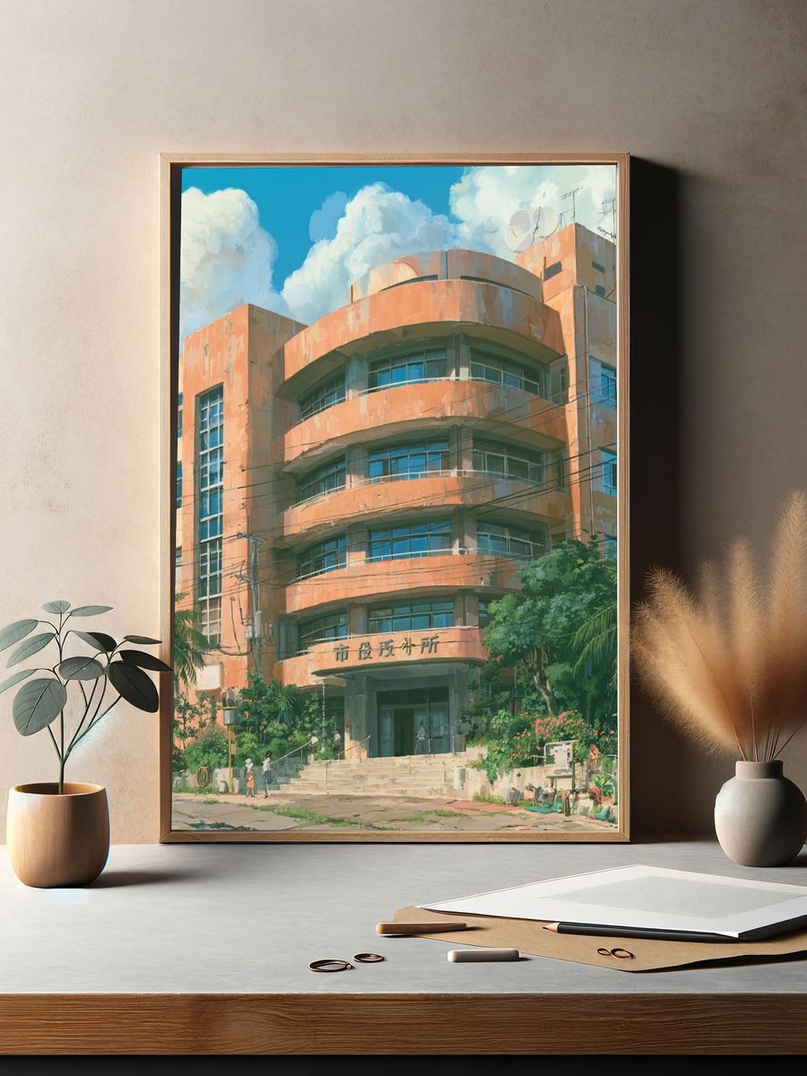 Art Deco Civic Building Poster. — room view 2