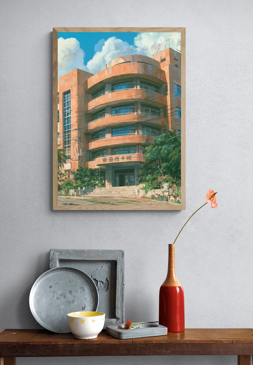 Art Deco Civic Building Poster. — room view 3
