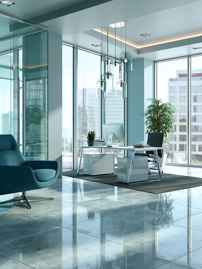 Modern Glass Office Interior Poster.