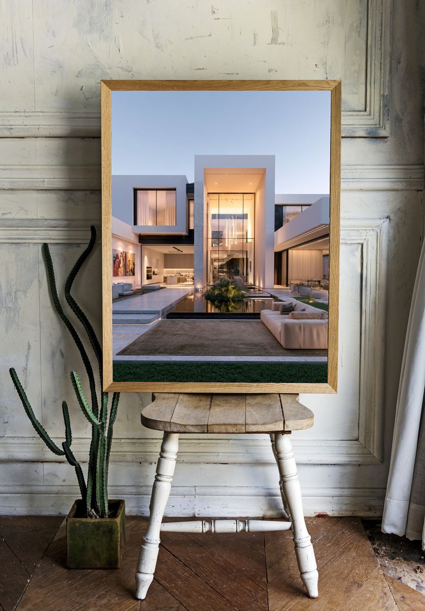 Modern Luxury Villa Photography Poster. — room view 1