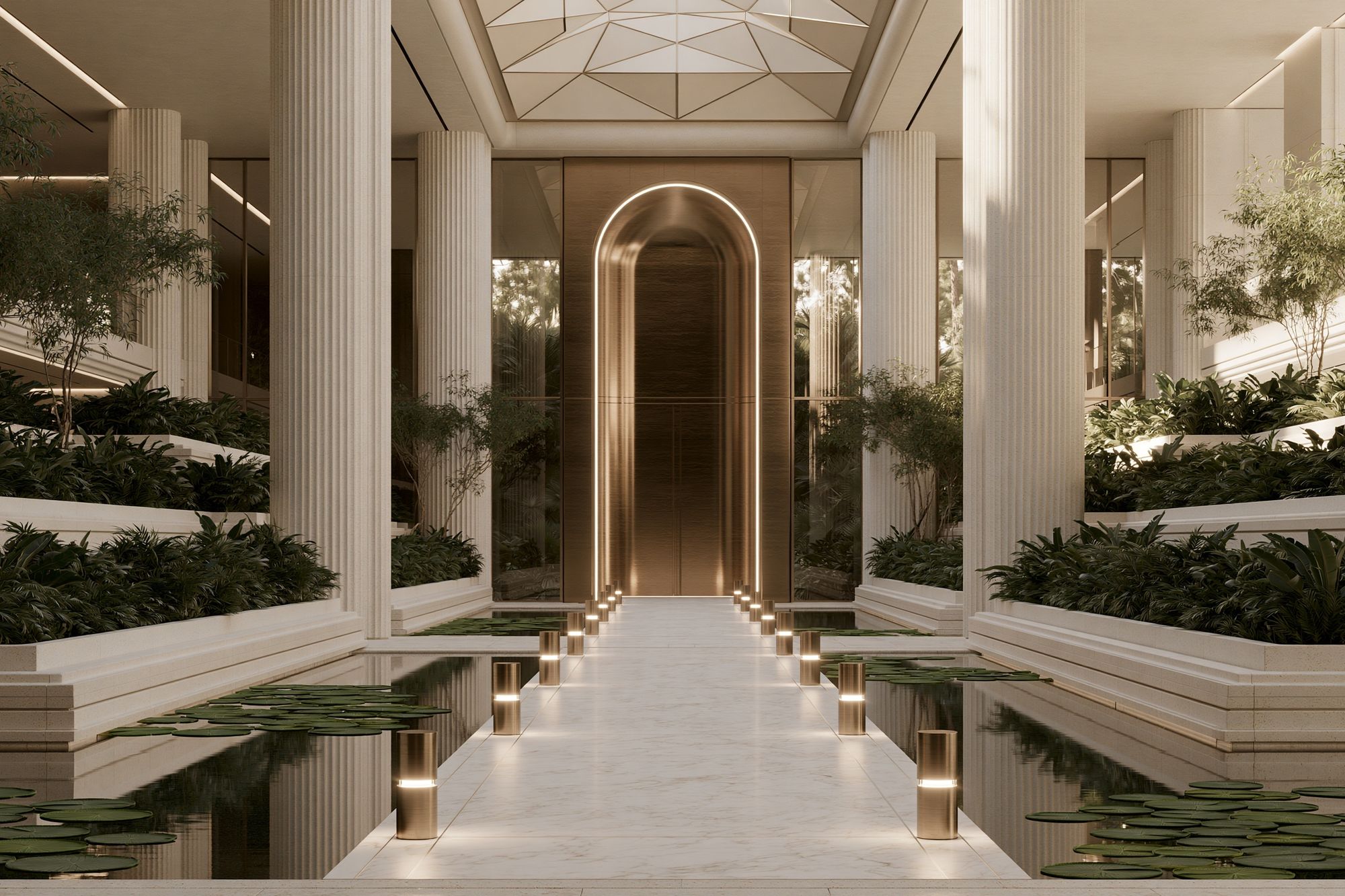 Luxury Atrium Interior Architecture Poster. poster detail