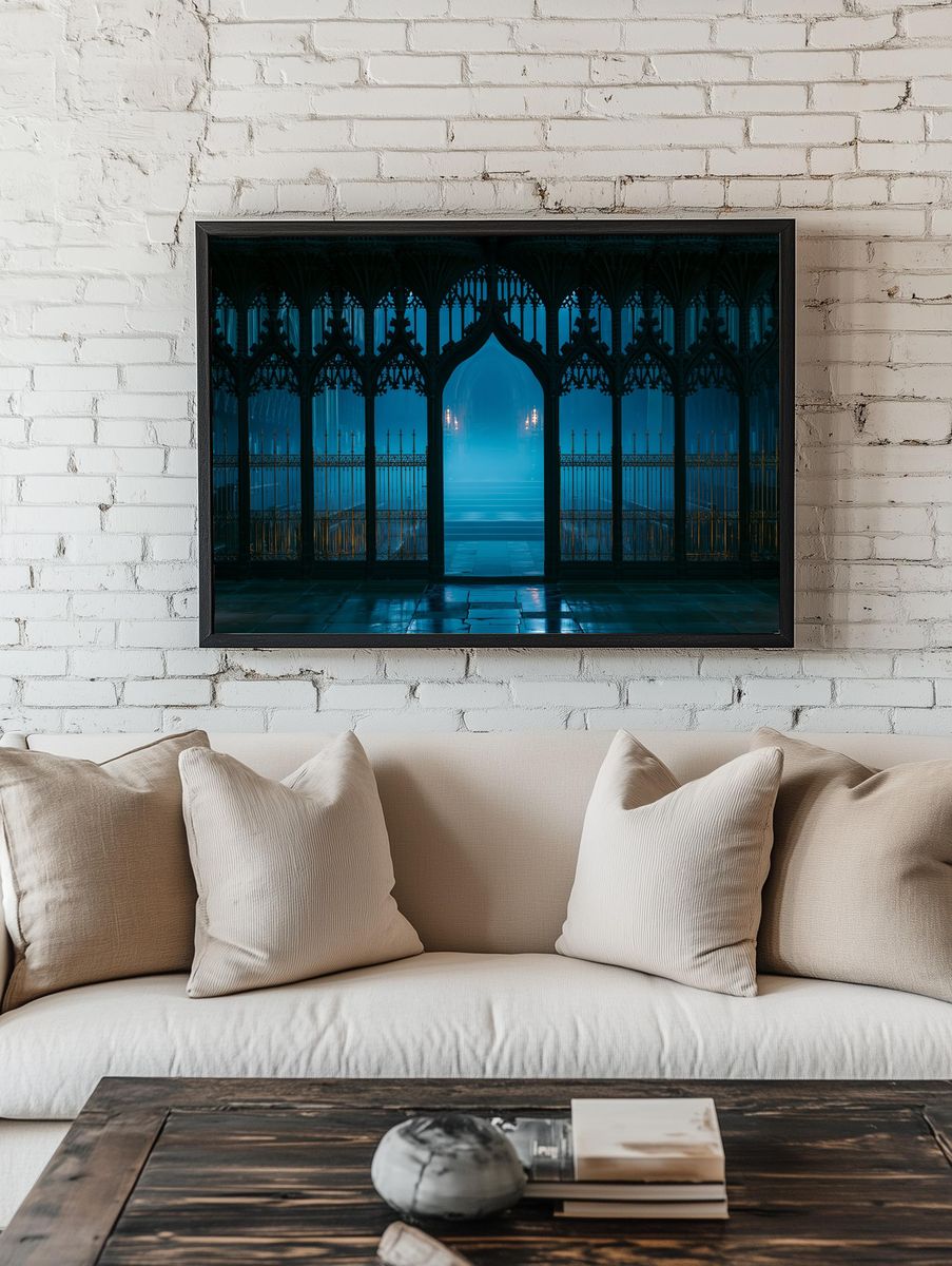 Gothic Cathedral Portal Print. — room view 1