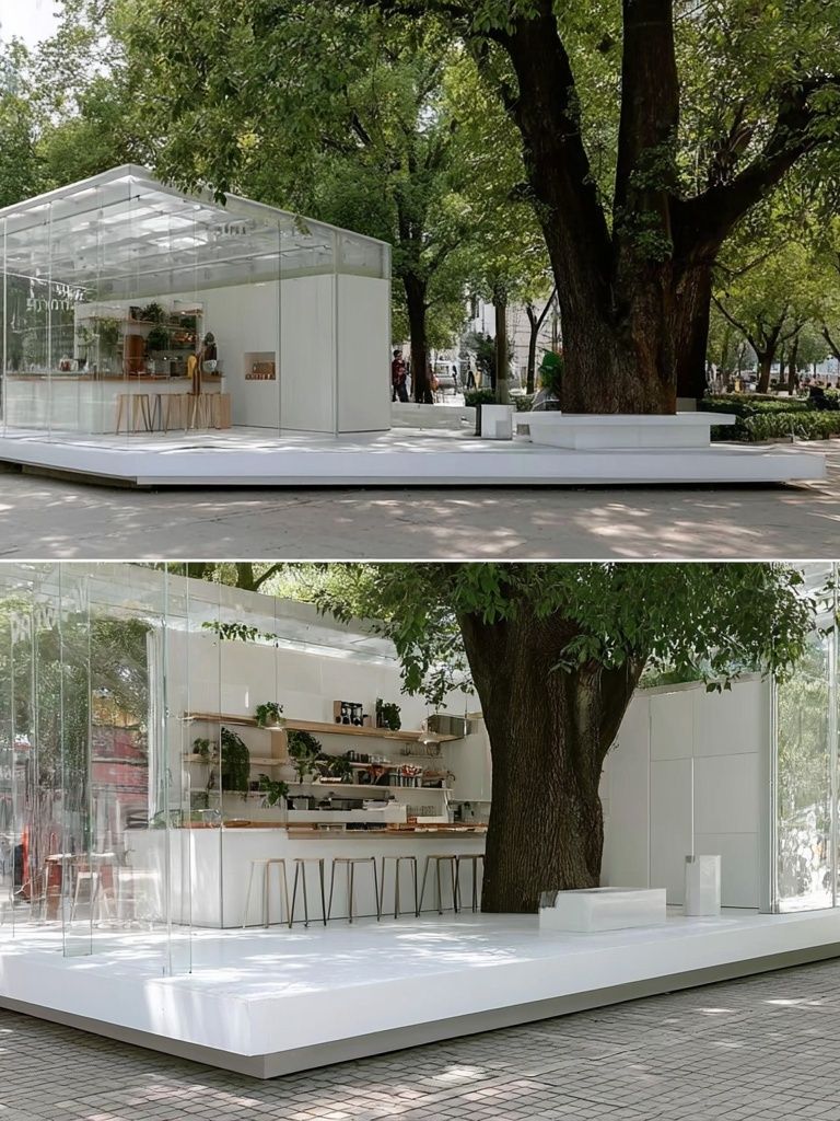 Glass Pavilion in the Park Poster. poster — architecture art